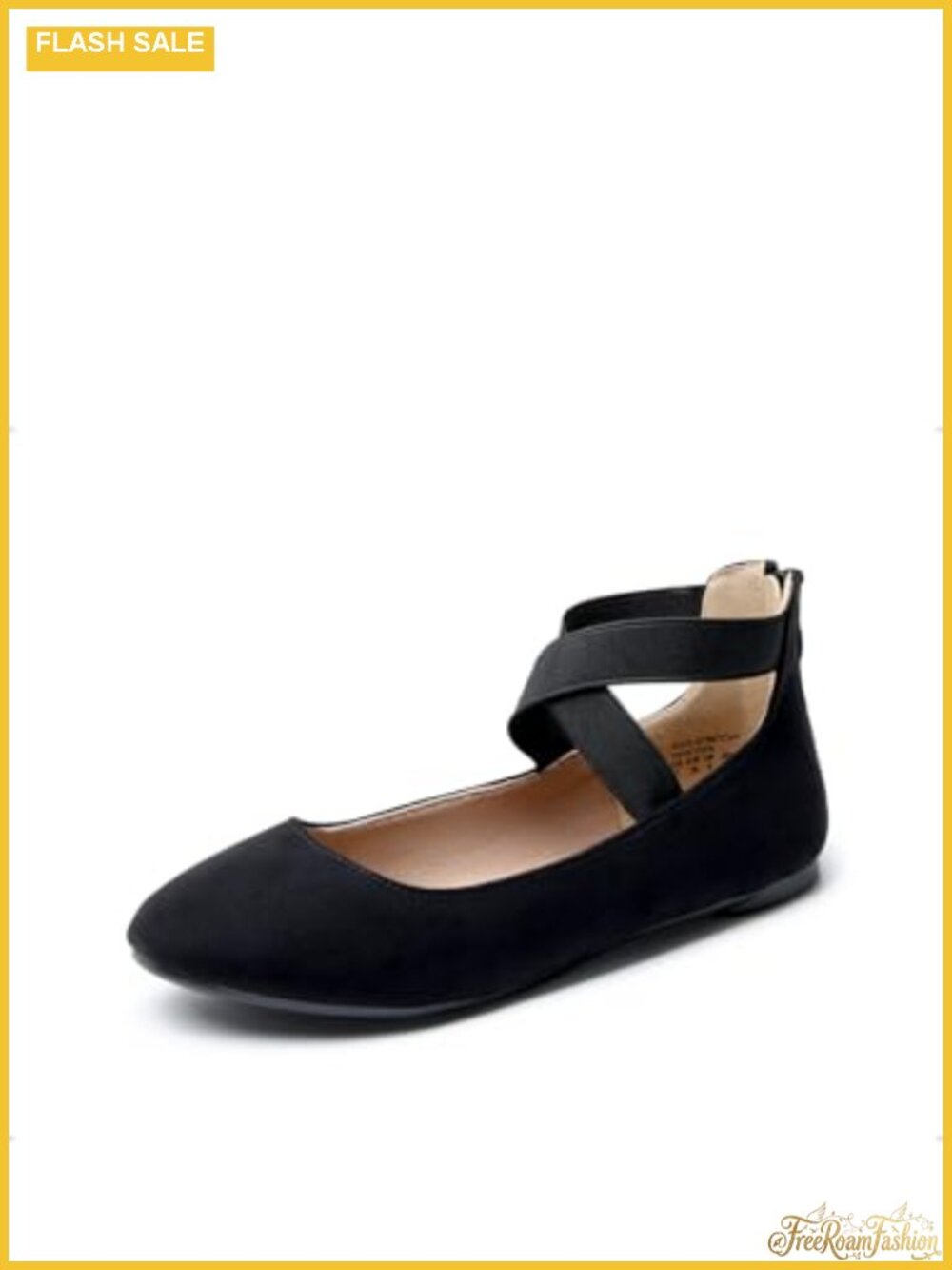 Women's Crossover Strap Ballet Flats Non-Slip | Faux Suede & Latex Insole